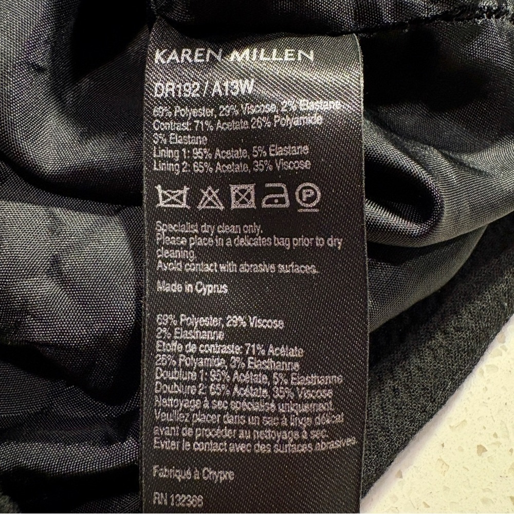 Karen Millen Black Short Sleeve Mini Dress Size 8 - Picture 11 of 12